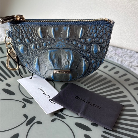 Brahmin Handbags - Brahmin Britt Serenity Ombré Melbourne Leather Crocodile Embossed Coin Pouch